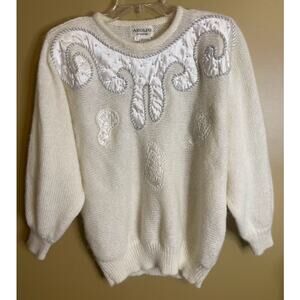 Adolfo Vintage Women's Dolman Sleeve Art Deco Sweater‎ Size Large
